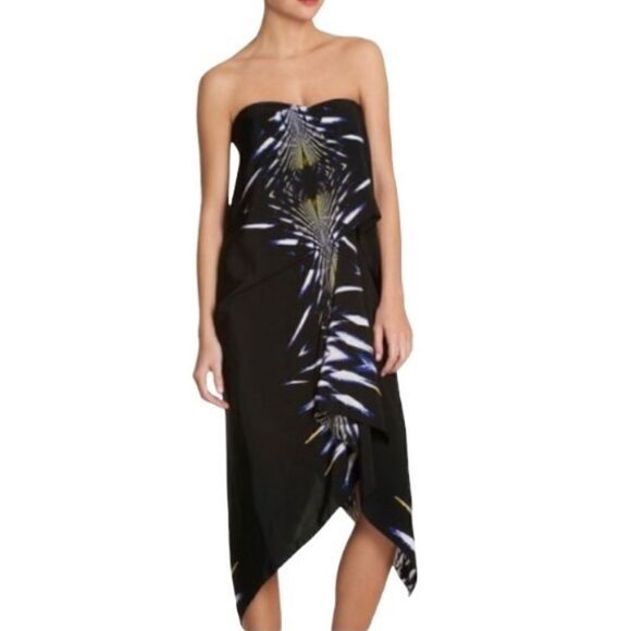 BCBGMaxAzria Strapless Silk Runway Dress - Picture 1 of 13